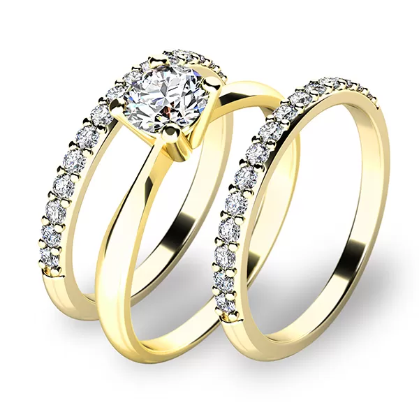 Zásnubní prsten žluté zlato 585/1000 set zásnubních ve žlutém 10770-SET02-ZZ