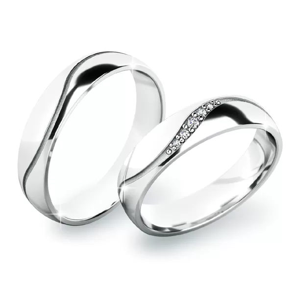 Snubní prsteny bílé zlato 585 zirkon 0.035 ct G/SI SP-61064