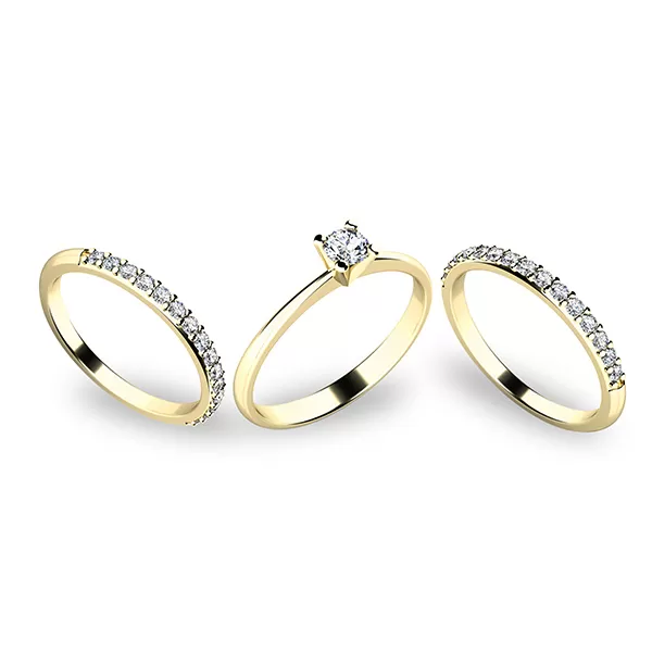 Zásnubní prsten žluté zlato 585/1000 set 10820-SET02-ZZ