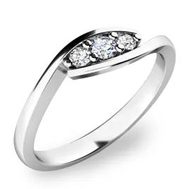 Zásnubní prsten bílé zlato 585/1000 přírodní diamant 0.089 ct G/SI ZP-10847D