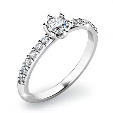 Zásnubní prsten bílé zlato 585/1000 přírodní diamant 0.323 ct G/SI ZP-10896D