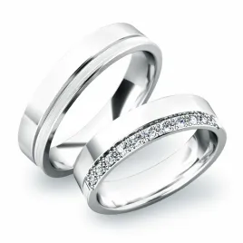 Snubní prsteny stříbro 925 zirkon 0.110 ct G/SI SP-61039-Ag