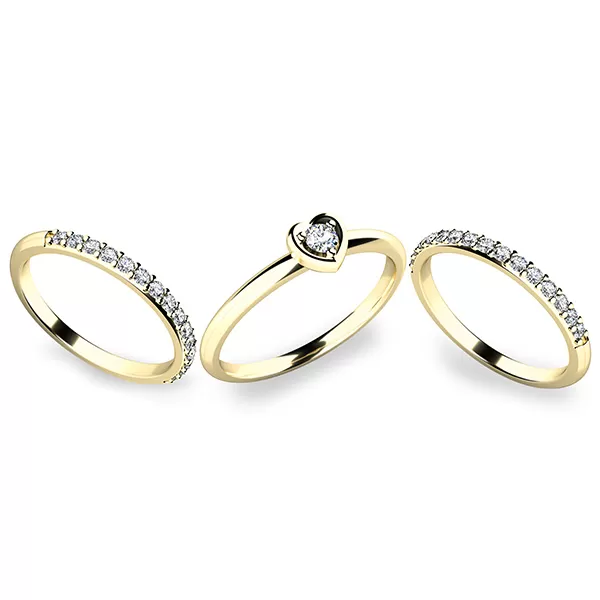 Zásnubní prsten žluté zlato 585/1000 set zásnubních 10849-SET02-ZZ