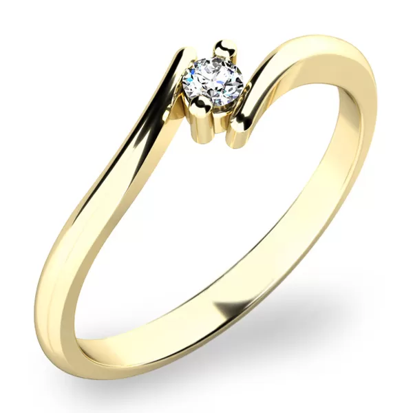 Zásnubní prsten bílé zlato 585/1000 přírodní diamant 0.045 ct G/SI ZP-10846D