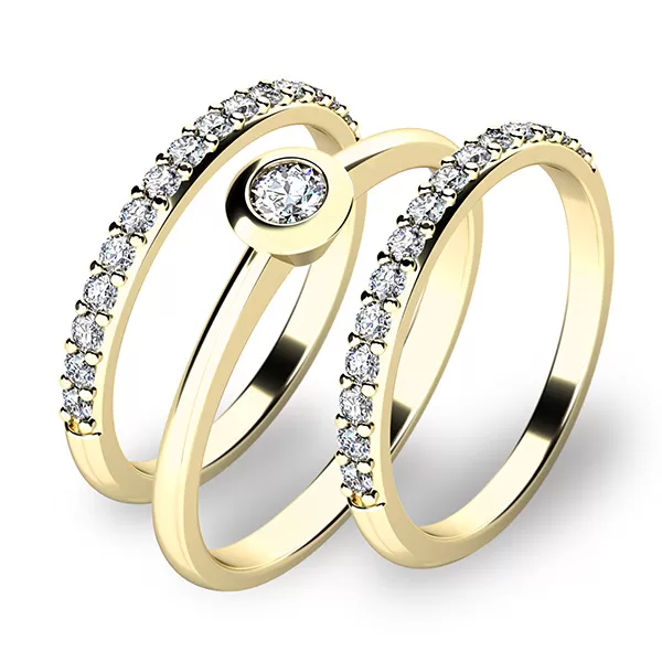 Zásnubní prsten žluté zlato 585/1000 set zásnubních 10807-SET02-ZZ