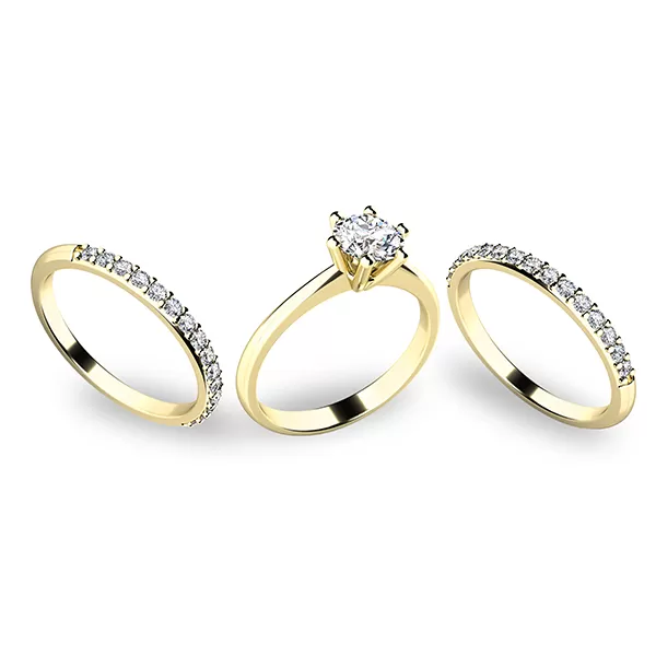 Zásnubní prsten žluté zlato 585/1000 set 10720-SET02-ZZ