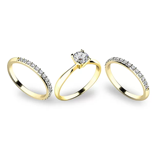 Zásnubní prsten žluté zlato 585/1000 set zásnubních ve žlutém 10770-SET02-ZZ