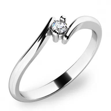 Zásnubní prsten bílé zlato 585/1000 přírodní diamant 0.045 ct G/SI ZP-10846D