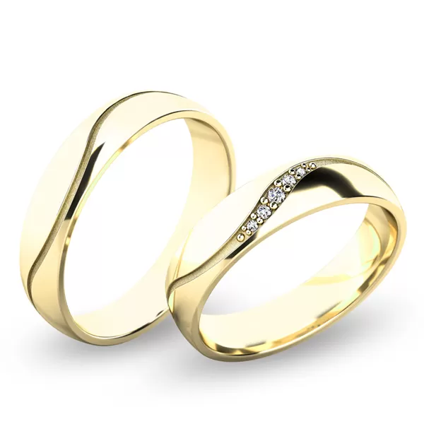 Snubní prsteny žluté zlato 585 zirkon 0.035 ct G/SI SP-61064