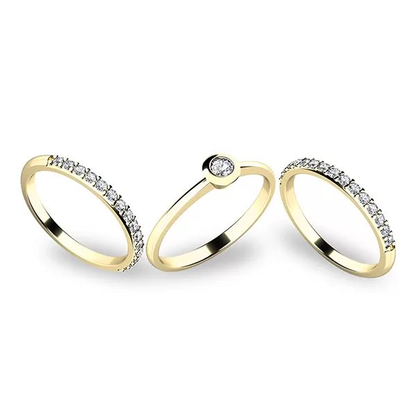 Zásnubní prsten žluté zlato 585/1000 set zásnubních 10807-SET02-ZZ