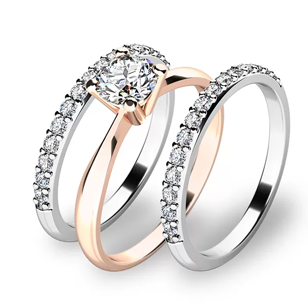 Set tří zásnubních prstenů 10770-SET02-RB