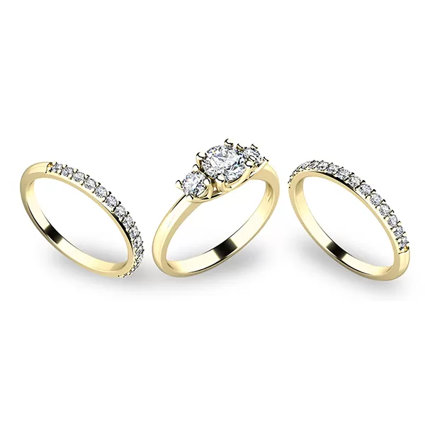 Zásnubní prsten žluté zlato 585/1000 set zásnubních 10803-SET02-ZZ