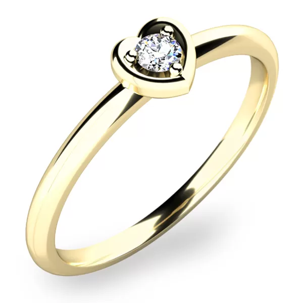 Zásnubní prsten bílé zlato 585/1000 přírodní diamant 0.045 ct G/SI ZP-10849D