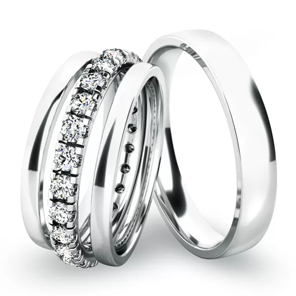 Snubní prsteny bílé zlato 585 zirkon 0.80 ct G/SI set SP-61045-SET02