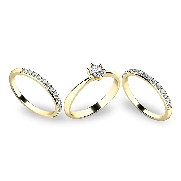 Zásnubní prsten žluté zlato 585/1000 set 10819-SET02-ZZ