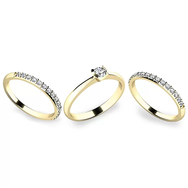 Krásný set zásnubních prstenů ze žlutého zlata 10840-SET02-ZZ