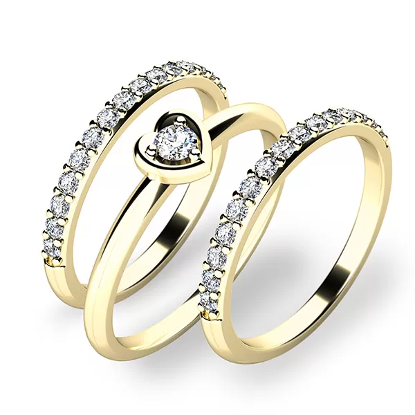 Zásnubní prsten žluté zlato 585/1000 set zásnubních 10849-SET02-ZZ