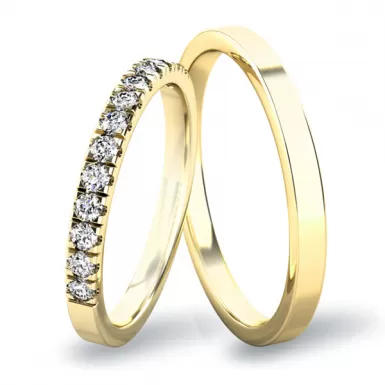Snubní prsteny žluté zlato 585 zirkon 0.208 ct G/SI SP-61061