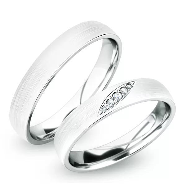 Snubní prsteny stříbro 925 zirkon 0.030 ct G/SI - SP-61038-Ag