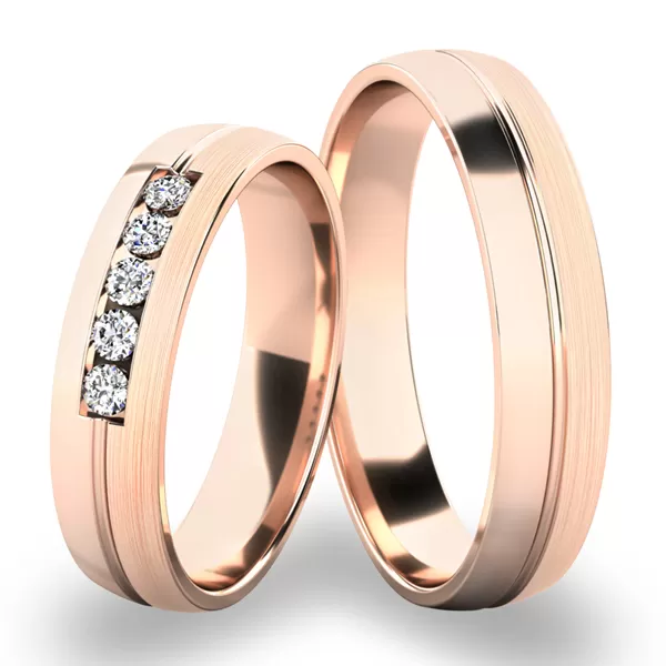 Snubní prsteny žluté zlato 585 zirkon 0.155 ct SP-287