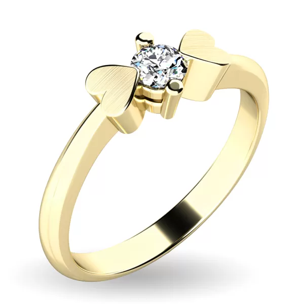 Zásnubní prsten se srdíčky a diamantem ZP-10932D