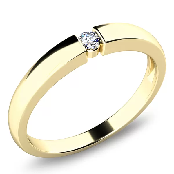 Zásnubní prsten bílé zlato 585/1000 přírodní diamant 0.053 ct G/SI ZP-10935D