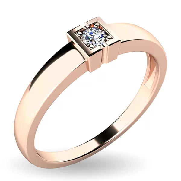 Zásnubní prsten bílé zlato 585/1000 přírodní diamant 0.060 ct G/SI ZP-10936D