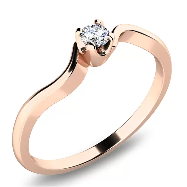 Zásnubní prsten bílé zlato 585/1000 přírodní diamant 0.060 ct G/SI ZP-10937D