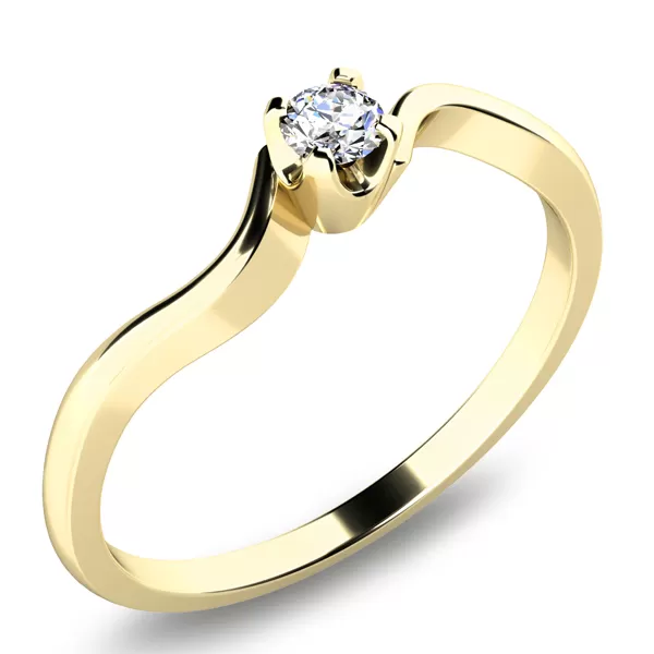 Zásnubní prsten bílé zlato 585/1000 přírodní diamant 0.060 ct G/SI ZP-10937D