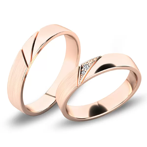 Snubní prsteny žluté zlato 585 zirkon 0.016 ct G/SI SP-61076Z