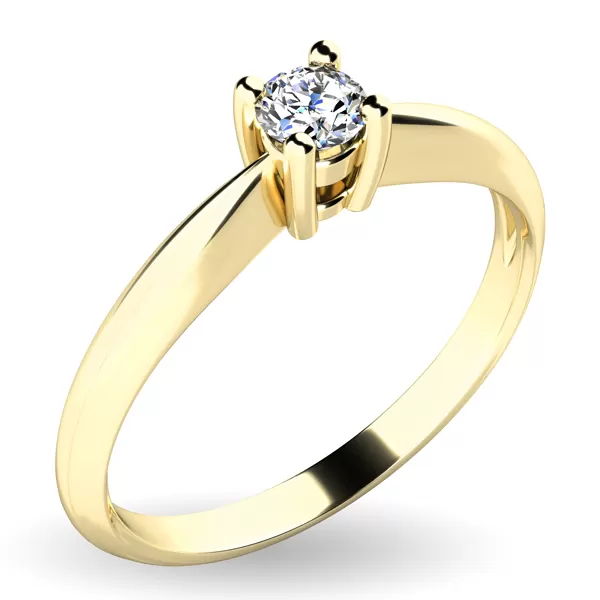Zásnubní prsten bílé zlato 585/1000 přírodní diamant 0.130 ct G/SI ZP-10942D