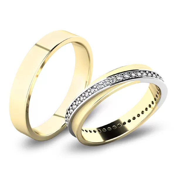 Snubní prsteny žluté zlato 585 zirkon 0.264 ct G/SI - SP-61070Z