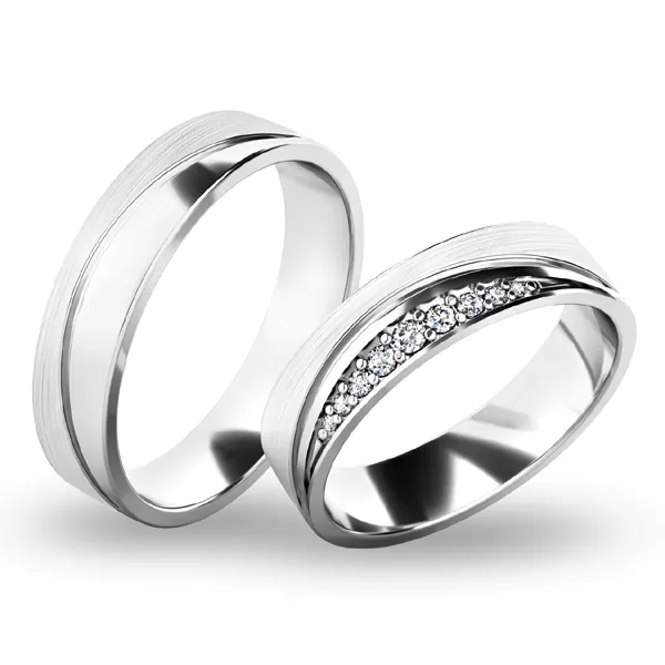 Snubní prsteny žluté zlato 585 zirkon 0.090 ct G/SI - SP-61068Z