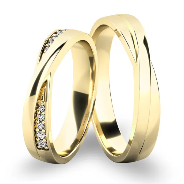 Snubní prsteny bílé zlato 585 zirkon 0.085 ct G/SI SP-61065B