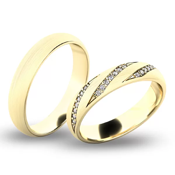 Snubní prsteny žluté zlato 585 zirkon 0.094 ct G/SI - SP-61069Z