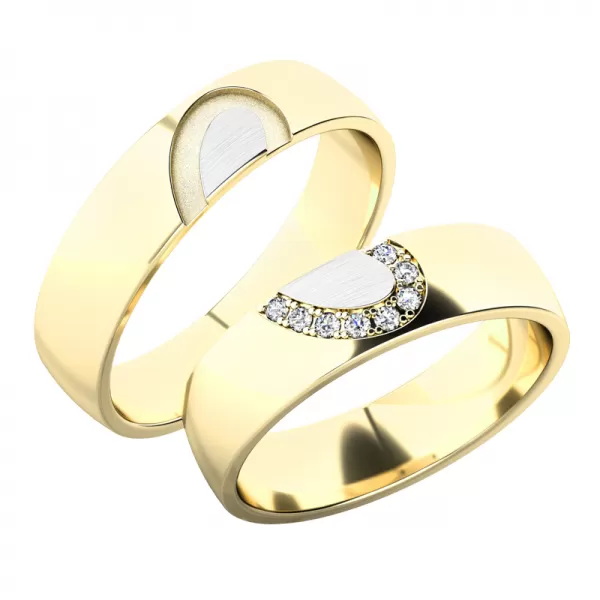 Snubní prsteny bílé zlato 585 zirkon 0.040 ct G/SI SP-61082B