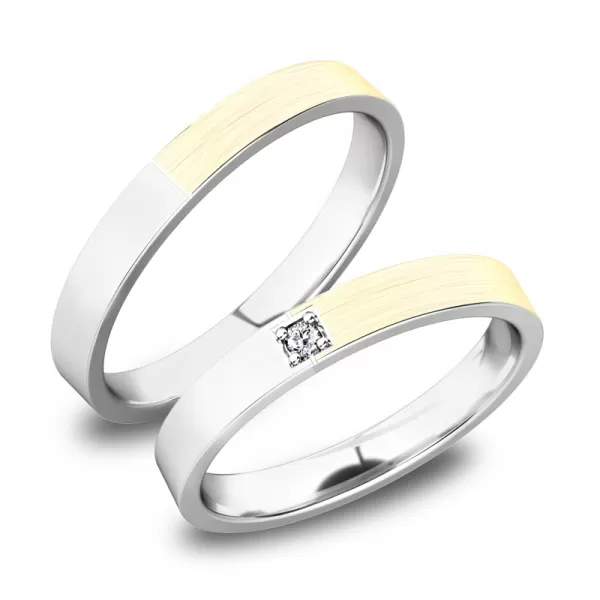 Snubní prsteny žluté zlato 585 zirkon 0.016 ct G/SI SP-61085Z