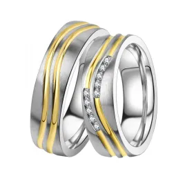 Snubní prsteny ocel zirkon ST-88093