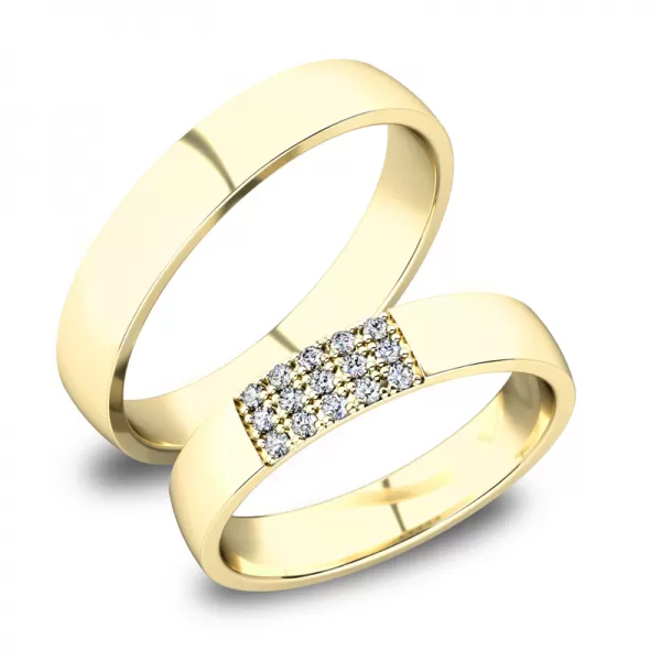 Snubní prsteny žluté zlato 585 zirkon 0.075 ct G/SI SP-61088Z