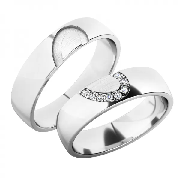Snubní prsteny bílé zlato 585 zirkon 0.040 ct G/SI SP-61082B