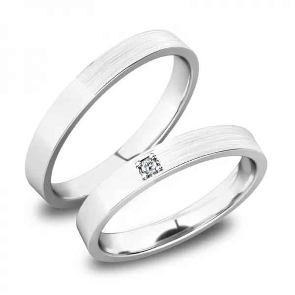 Snubní prsteny bílé zlato 585 zirkon 0.016 ct G/SI SP-61085B