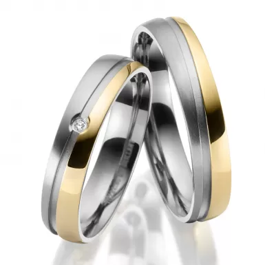 Snubní prsteny titan přírodní diamant 0.010 ct briliantem SP-TI-047