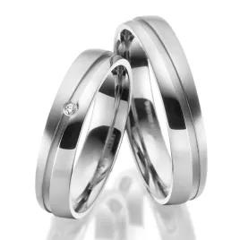 Snubní prsteny titan přírodní diamant 0.010 ct briliantem SP-TI-046