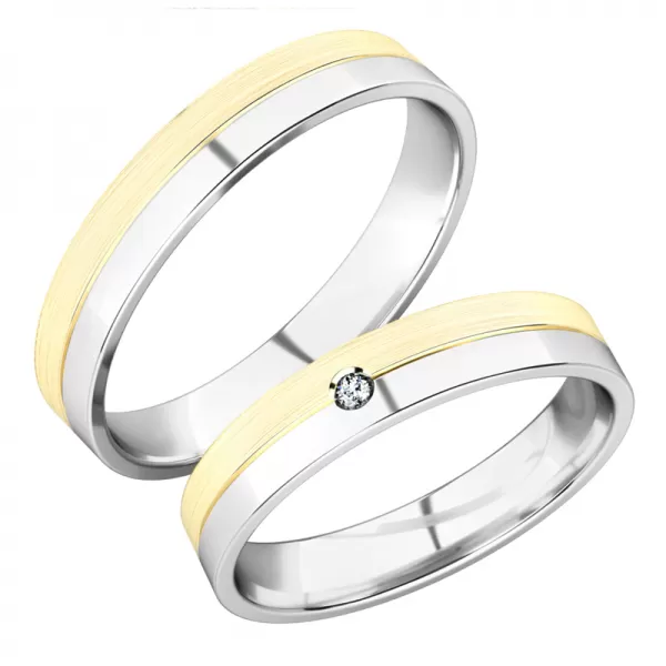 Snubní prsteny žluté zlato 585 zirkon 0.021 ct G/SI SP-288