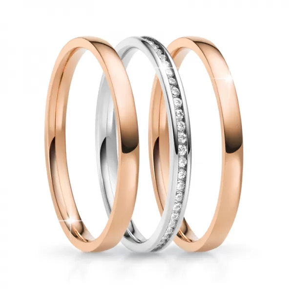 Snubní prsteny ocel zirkon ke skládání SP-NS-03-04-03