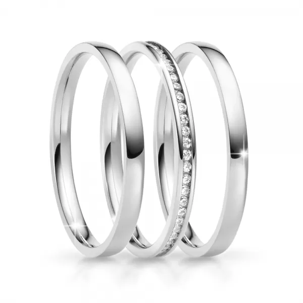 Snubní prsteny ocel zirkon ke skládání SP-NS-04