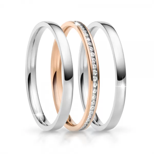 Snubní prsteny ocel zirkon ke skládání SP-NS-06