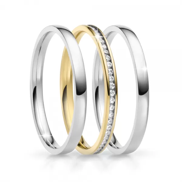 Snubní prsteny ocel zirkon ke skládání SP-NS-01