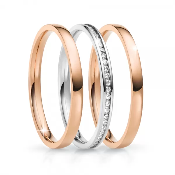 Snubní prsteny ocel zirkon ke skládání SP-NS-04