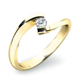 Zásnubní prsten žluté zlato 585/1000 zirkon ZP-10818-ZL-ZIR